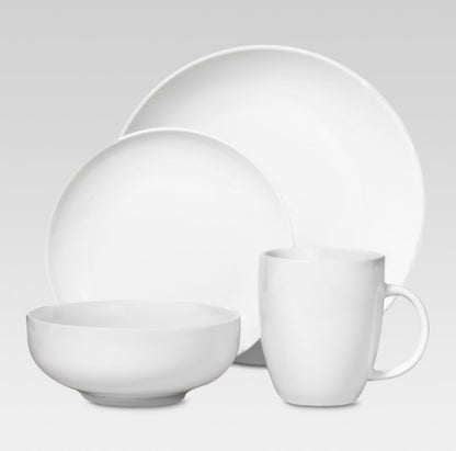 Threshold 16 piece Porcelain Coupe Dinnerware Set - White