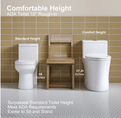 Horow White Elongated Chair Height 10 inch rough-in WaterSense 1.6 GPF