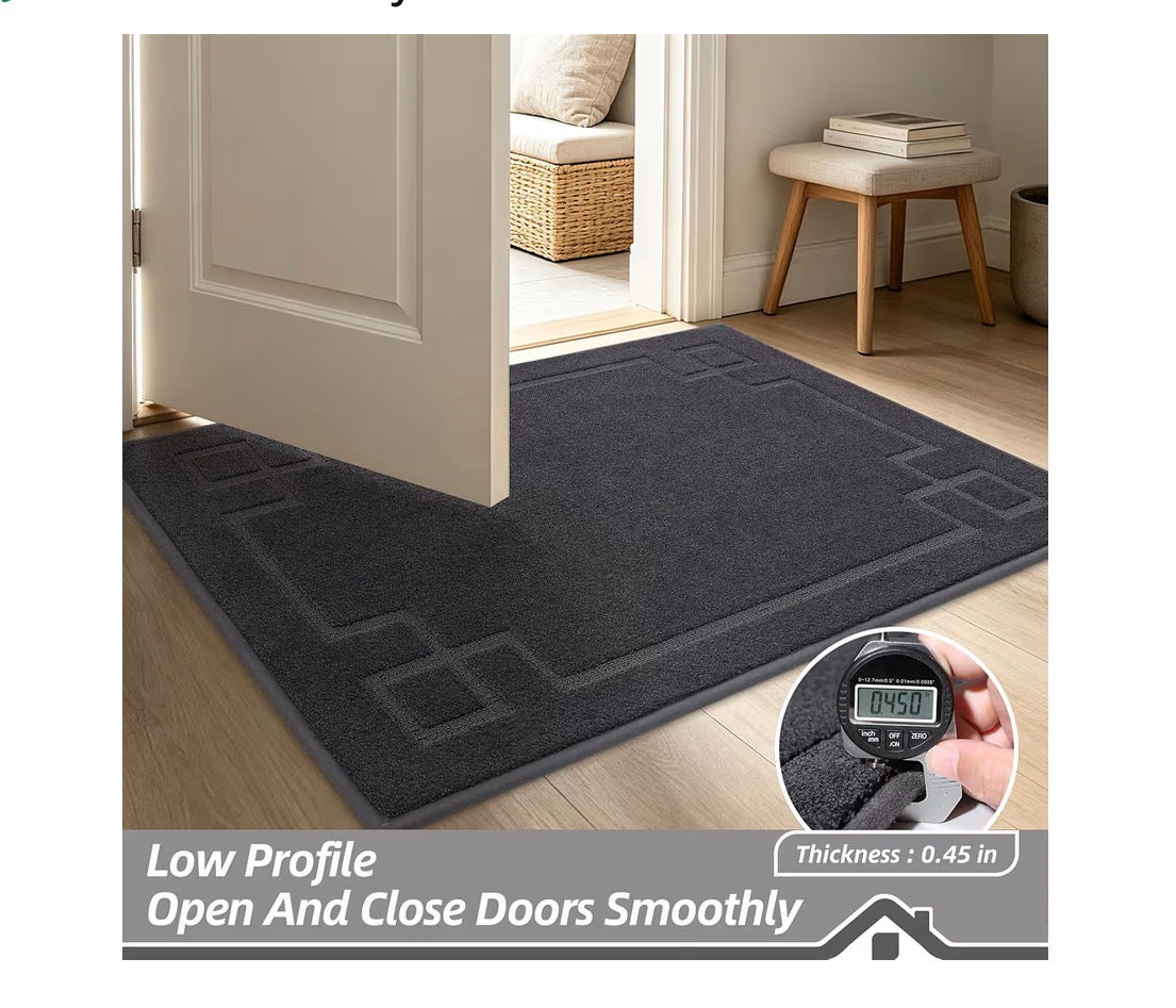 BEQHAUSE Door Mat 36 Inch X 60 Inch, Non-Slip Door Mat Indoor Washable (Dark Gray) (New in Package)