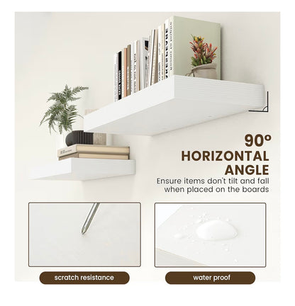 30 Inch Floating Shelves 12-Inch-Deep White Floating Shelve Set of 2
