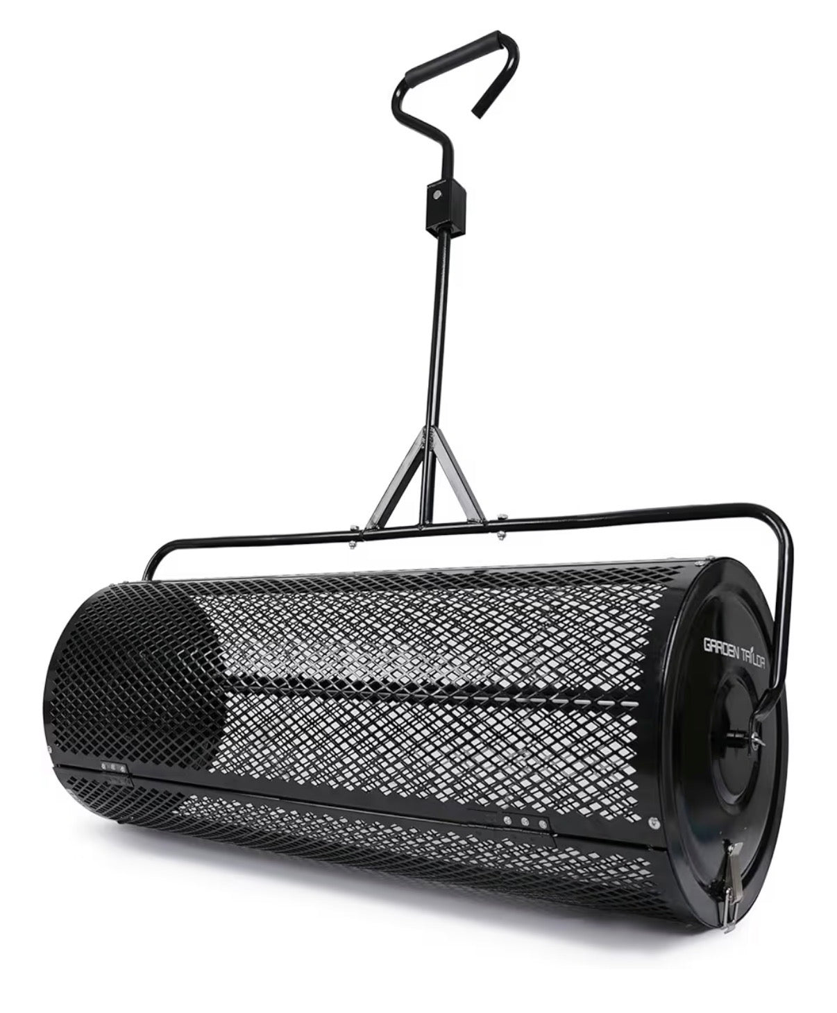 Compost Spreader 44 Inch Towable Peat Moss Spreader with Installation Accessories, Metal Mesh Roller Lawn Spreader for Top Soil, Manure, Mulch, Top Dressing-Garden Spreaders for Lawns