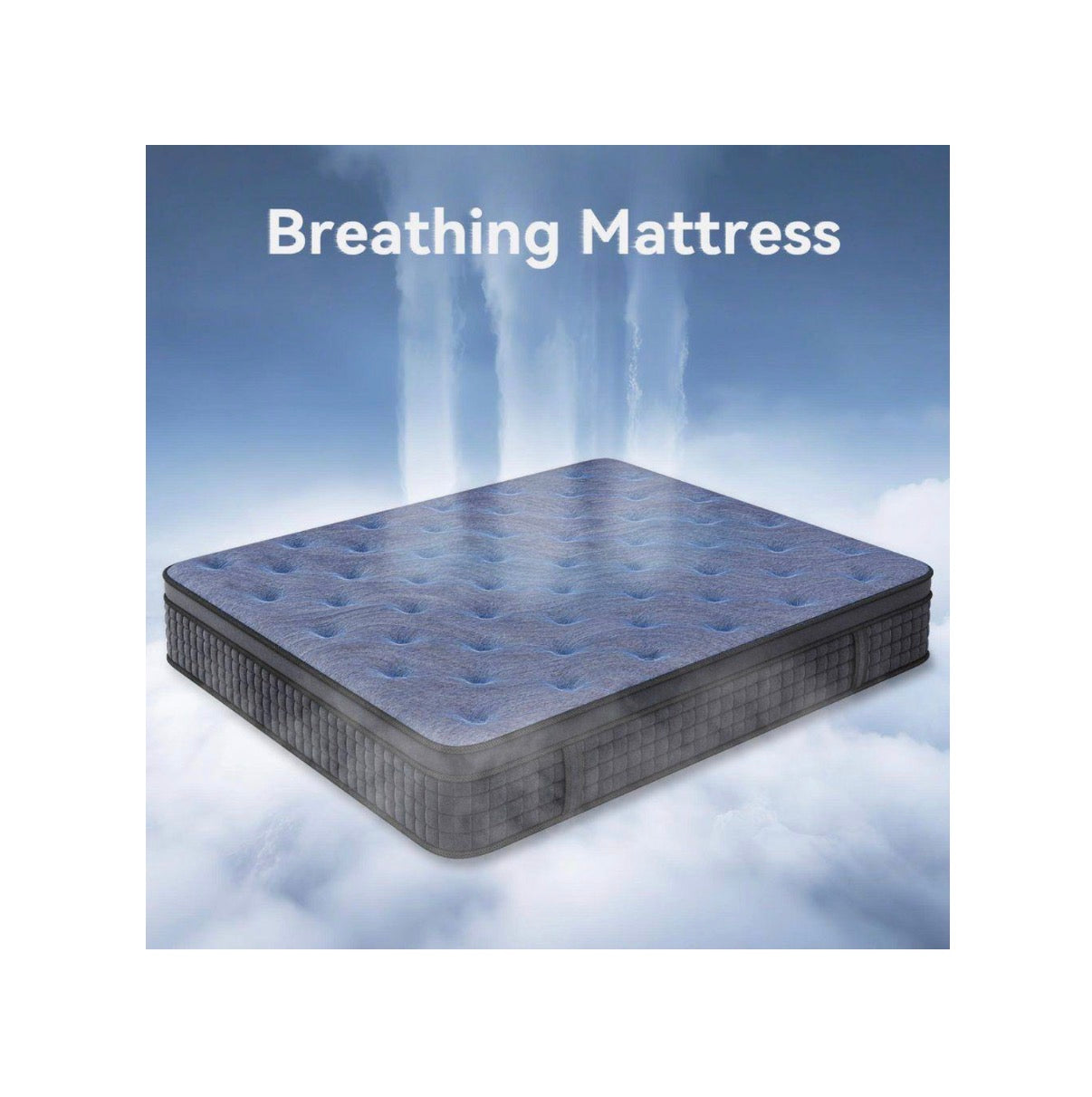 King Mattress 12 Inch Hybrid Mattress in a Box Medium Firm with Euro Top for Pressure Relief (New in Box)