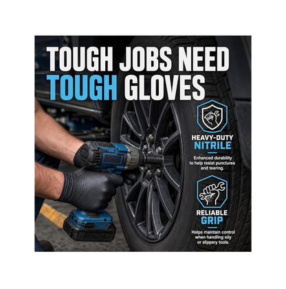 Heavy Duty 6 Mil Nitrile Black Gloves Disposable Latex Free Rubber Cooking Cleaning Food Prep Tattoo Gloves 100PCs (New in Box)