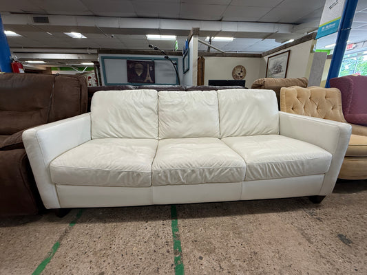 Natuzzi Editions White Leather Sofa (In Good used Condition)