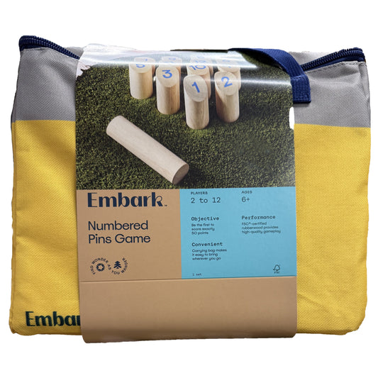 Molki Rubberwood Numbered Peg Game Target toss- Embark - Fun Outdoor Game For Kids 6+