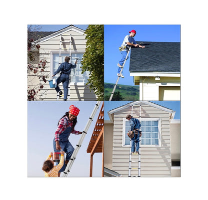 Telescoping Ladders, EN131 Standards Aluminum Extension Ladder Multi-Purpose Collapsible Ladder for RV or Outdoor Work 12.5Ft./3.8M (New in Box)