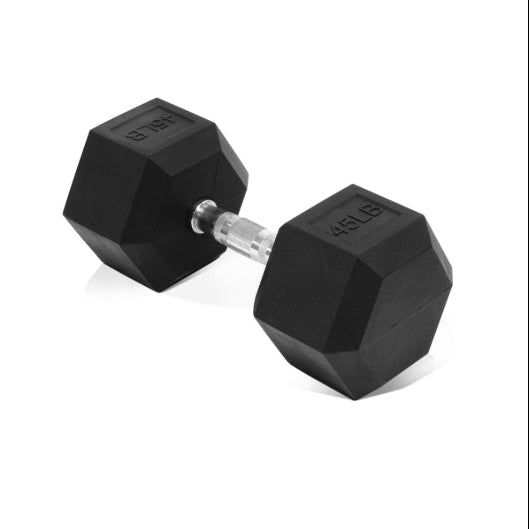 Flexwave 45 LB Rubber Hex Dumbbell