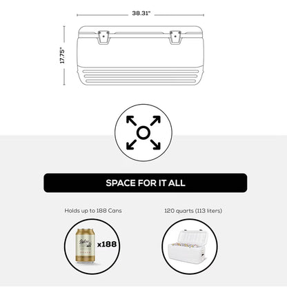 Igloo Hard Cooler Polar & Party Bar Series Insulated Ice Chests (White) (New in Box)