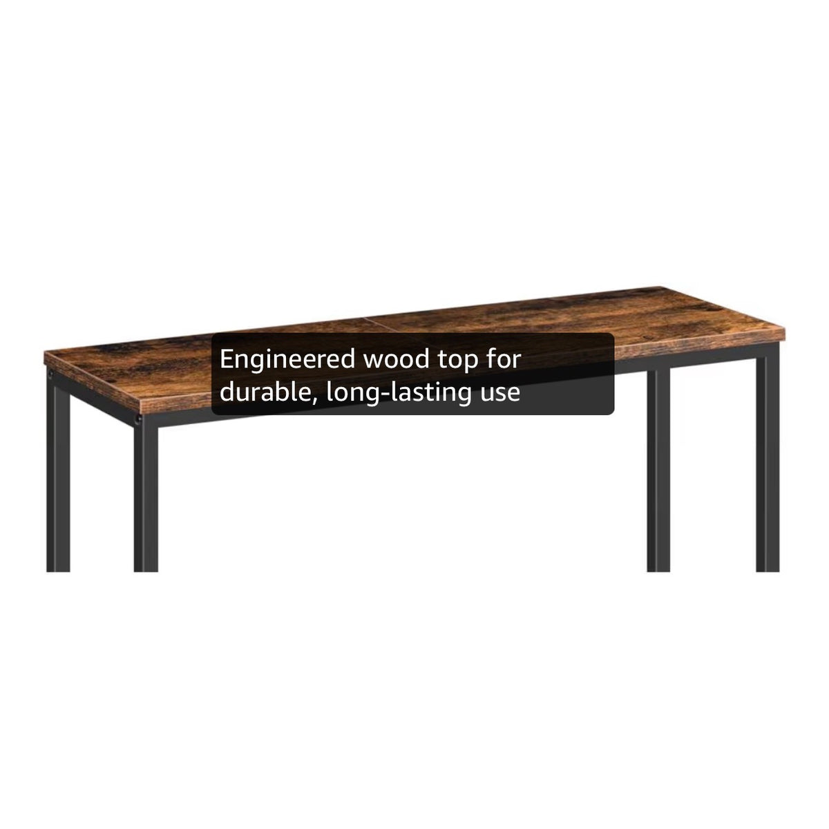HOOBRO Narrow Console Table 29.5 Inch Small Entryway Table, Thin Sofa Side Display Table, for Hallway, Bedroom, Living Room, foyer, Rustic Brown and Black (New in Box: Needs to be Assembled)