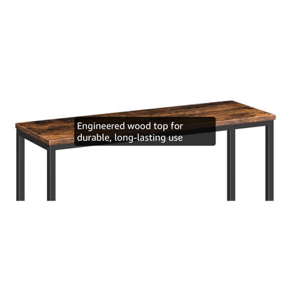 HOOBRO Narrow Console Table 29.5 Inch Small Entryway Table, Thin Sofa Side Display Table, for Hallway, Bedroom, Living Room, foyer, Rustic Brown and Black (New in Box: Needs to be Assembled)