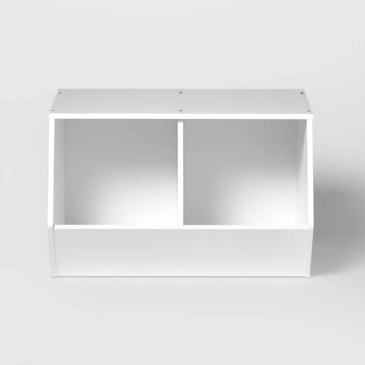 Stackable Laminate 2-Compartment Kids' Storage Bin