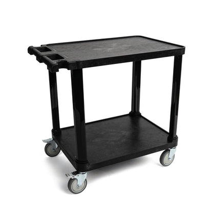 Pearington 2 Tier Compact Multi-Purpose Plastic Utility Cart with Lockable Wheels Up to to 150lbs (Black) (New in Box)