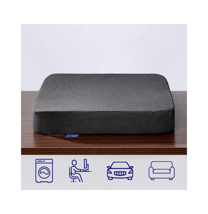Gel Infused Memory Foam Layer Wheelchair Cushion Polyfoam Base 18 Inch X 16 Inch Seat Cushion for Wheelchair, Office Chair, Kitchen Chair - Pressure Sore and Tailbone Pain Relief (Black) (New in Box)