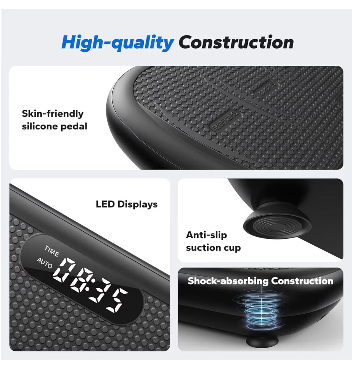 Merach CV40 Curved Vibration Plate Exercise Machine with 440lbs Capacity 200W Powerful Motor, 13mm Amplitude, Shake Plate for Lymphatic Drainage, Bluetooth, Silicone Pedal, Resistance Band, Home Gym (Black) (New in Box)