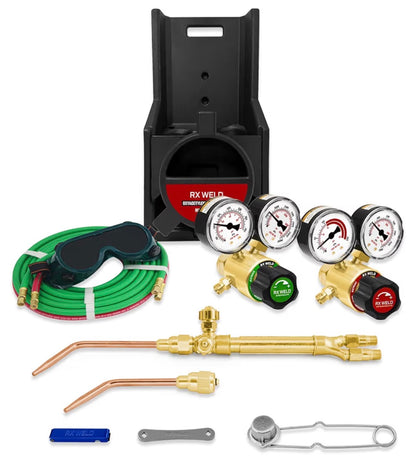 Oxy Fuel Welding and Cutting Torch Kit Light Duty HVAC Brazing Set with Check Valves & Tote *Cylinders not included* (New in Box)