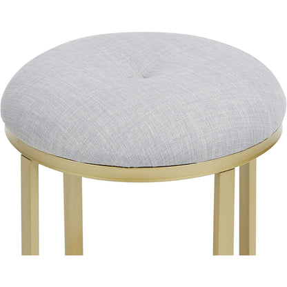 Upholstered Metal Round Vanity Seat