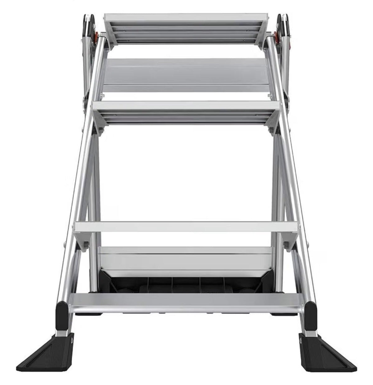 Little Giant Jumbo Step 3-Step Foldable 2.2 Ft. Aluminum Stool Foldable Aluminum Step Stool, Extra-Wide Stair Like Treads, Rotating Handrail, Tool Tray, 375 lbs. Weight Capacity (New in Box)