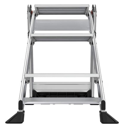 Little Giant Jumbo Step 3-Step Foldable 2.2 Ft. Aluminum Stool Foldable Aluminum Step Stool, Extra-Wide Stair Like Treads, Rotating Handrail, Tool Tray, 375 lbs. Weight Capacity (New in Box)