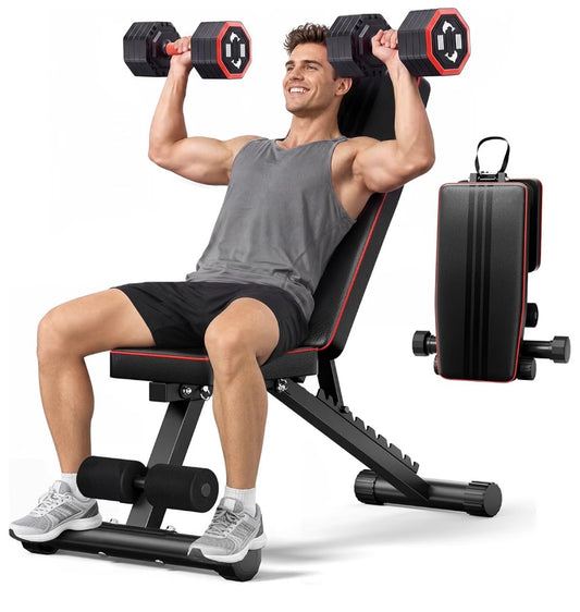 Adjustable Weight Bench for Bench Press, Heavy Duty Stable Workout Bench Foldable Weight Bench for Home, Gym, Incline/Decline 90 Degree Bench Exercise Bench (New in Box)