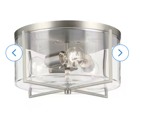 Kichler Birk 3 Light 14.13 inch Brushed Nickel Flush Mount Light