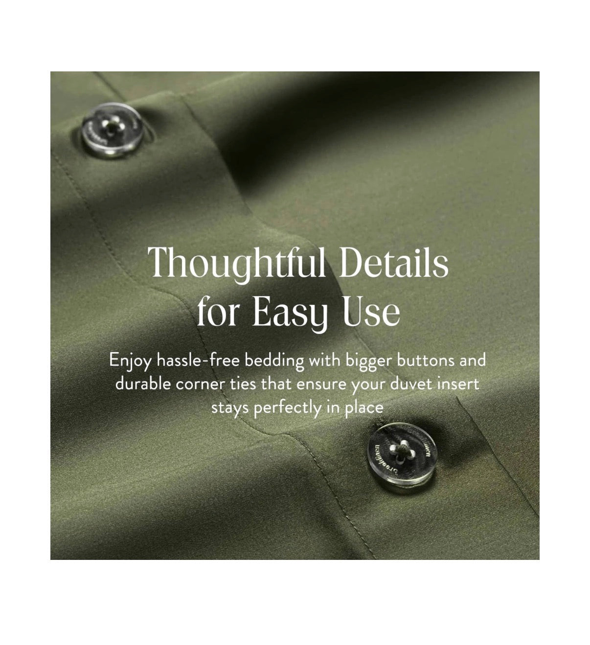 Brooklinen Luxury Sateen Duvet Cover 100 Percent Cotton. King/California King Size in Fresh Moss Green with Extra Long Corner Ties and Button Closure (New in Package)