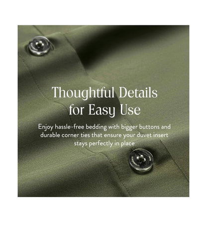 Brooklinen Luxury Sateen Duvet Cover 100 Percent Cotton. King/California King Size in Fresh Moss Green with Extra Long Corner Ties and Button Closure (New in Package)