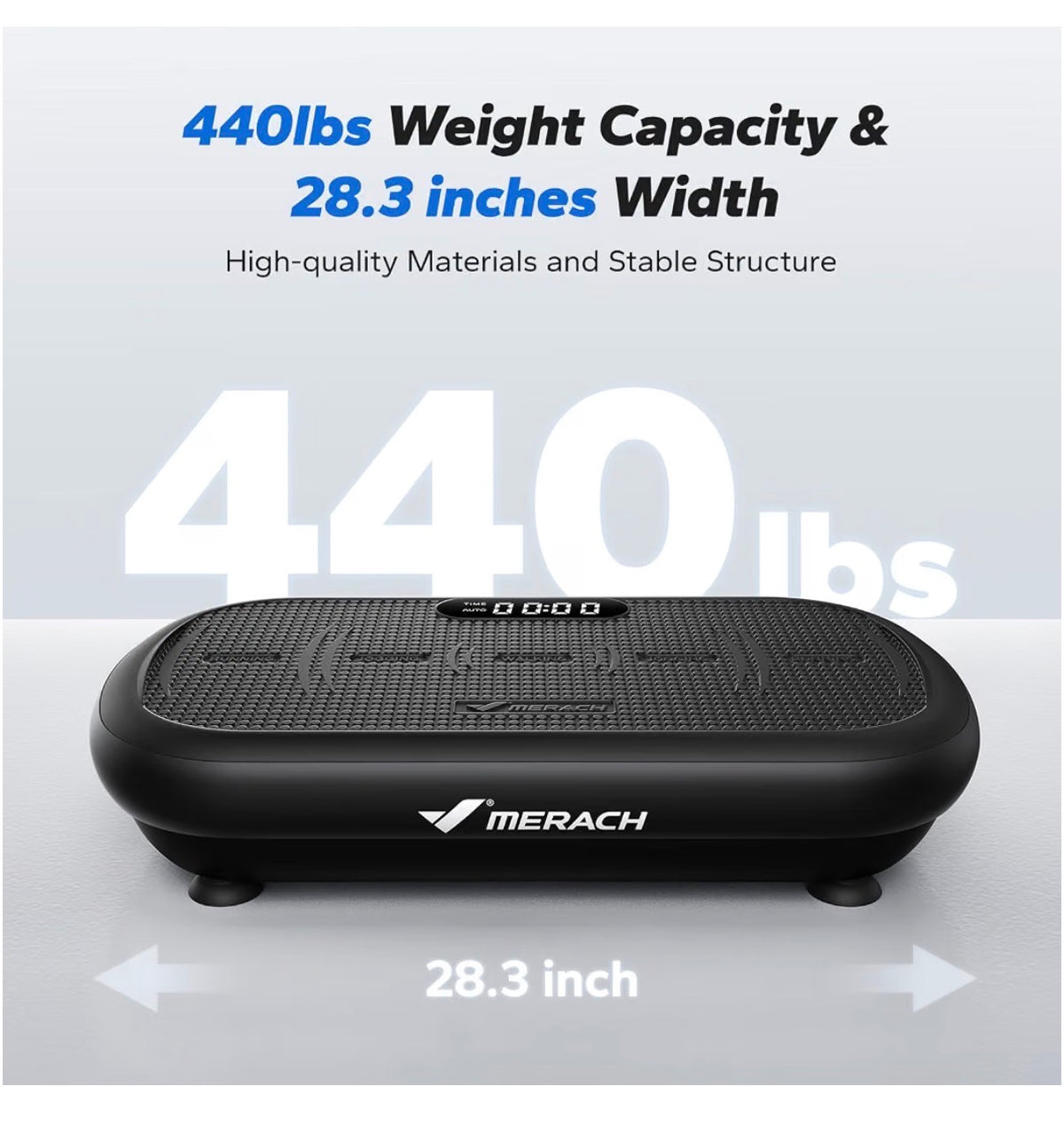 Merach CV40 Curved Vibration Plate Exercise Machine with 440lbs Capacity 200W Powerful Motor, 13mm Amplitude, Shake Plate for Lymphatic Drainage, Bluetooth, Silicone Pedal, Resistance Band, Home Gym (Black) (New in Box)
