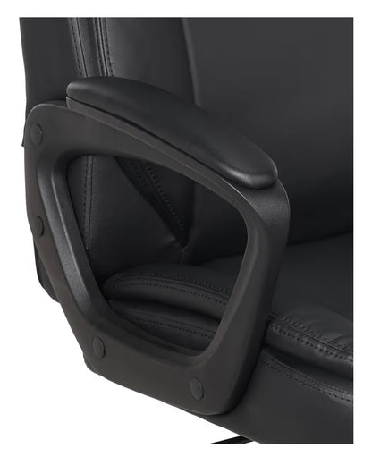 Amazon Basics Classic Puresoft PU Padded Mid-Back Office Desk Chair with Armrest, Easy Assembly, Sturdy Metal Base, Wheels, 275lb Support 26 Inch X 23.75 Inch X 42 Inch (Black) (New in Box)