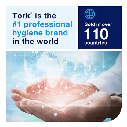 Tork Matic Hand Towel Roll, White With Gray Leaf, Advanced, H1, 100% Recycled Fiber, High Absorbency, Medium Capacity, 2-Ply, 6 Rolls x 525 ft - 290092A