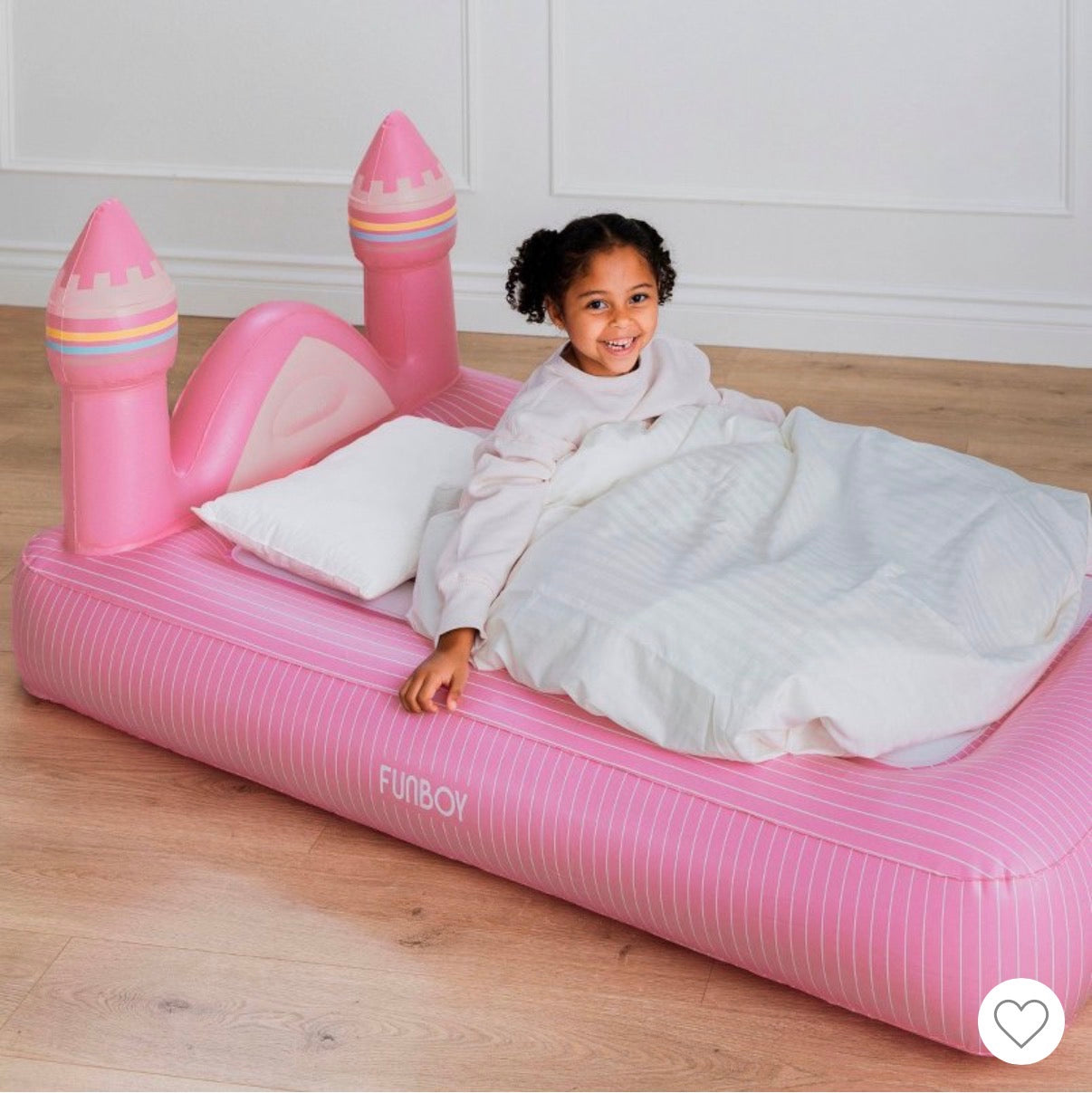 FunBoy Pink Castle 15 inch H Kids Sleepover Twin Air Mattress Bed with Elecric Pump