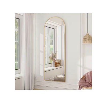 18 Inch X 58 Inch Arched Gold Modern Aluminum Alloy Framed Full Length Mirror Wall Mirror (New in Box)