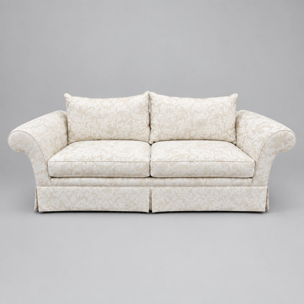 Vintage Off-White Floral Sofa