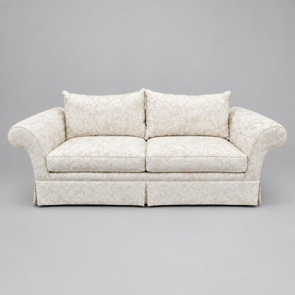 Vintage Off-White Floral Sofa
