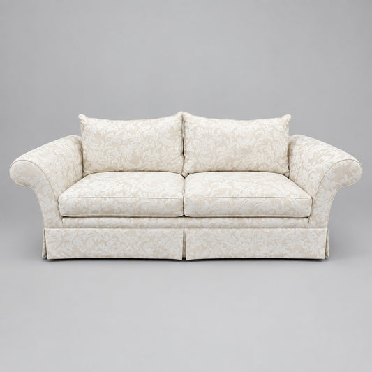 Vintage Off-White Floral Sofa