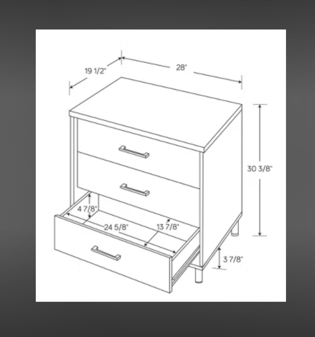 Mixed Material Wood and Metal 3 Drawer Dresser Natural Wood Room Essentials (New in Box; Needs to be Assembled)