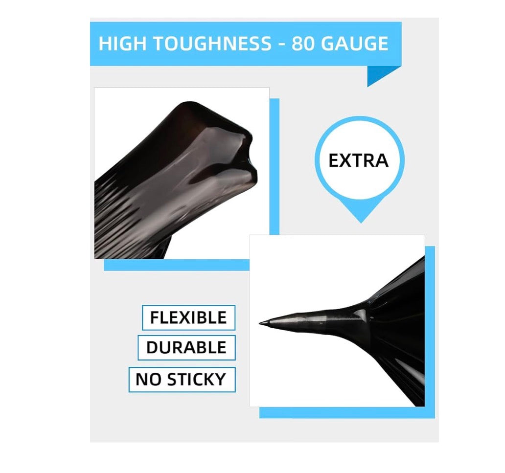 18 Inch Black Stretch Wrap Roll, Heavy Duty 18 Inch 1500 Ft. Shrink Wrap, 4 Pack Industrial Strength, 80 Gauge Stretch Film, Self Adhesive Cling, Plastic Wrap for Pallet Wrapping Shipping Moving Furniture (New in Box)