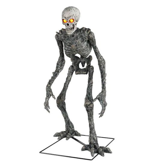 3 Ft. Motion Activated Growling Lighted Skeleton Halloween Animatronic (New in Box)