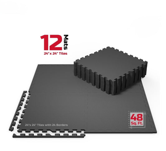 FixRX Pro Mat Exercise Mat, 12 Pack