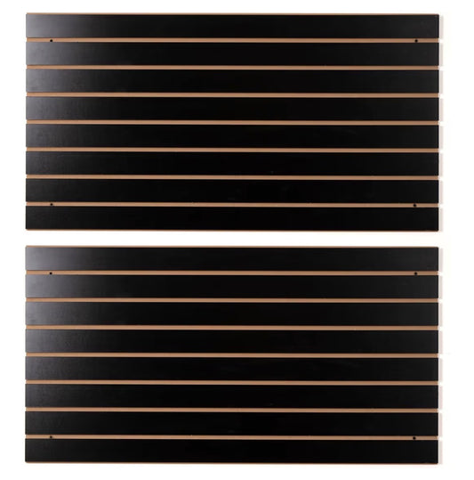 Slat Wall Paneling for Retail Display 2 Pack 4' X 2' Black Slatwall Panel for Garage Organizer Shiplap Wall Paneling, Slat Board Garage Slatted Storage Systems