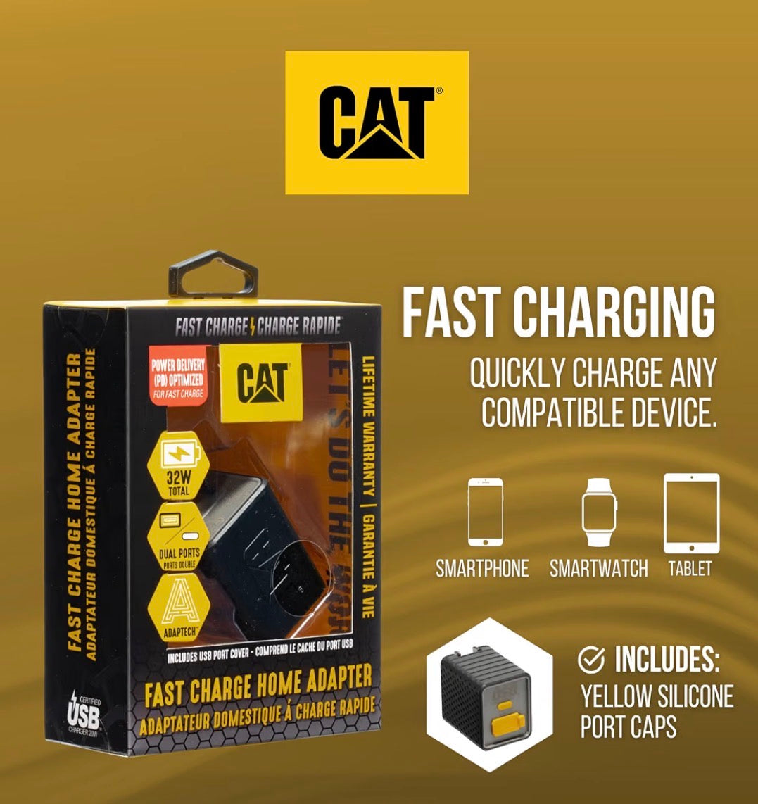 Cat USB Fast Charge Home Adapter