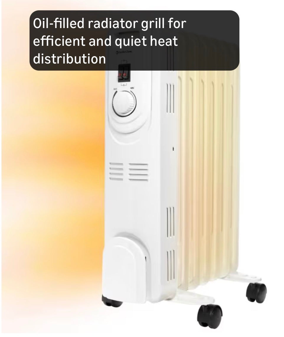 Comfort Zone Electric Oil-Filled Radiant Radiator Space Heater