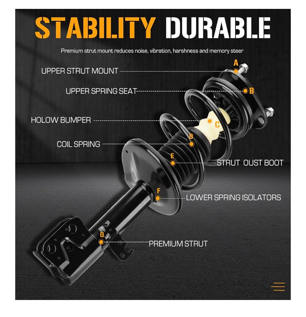 Front Struts Shock Absorber Sway Bar Links Kit for Toyota Corolla 1.8L 2009-2013, for Matrix FWD 2009-2010, Replace 572598, 572597, K90433 (4Pcs) (New in Box)