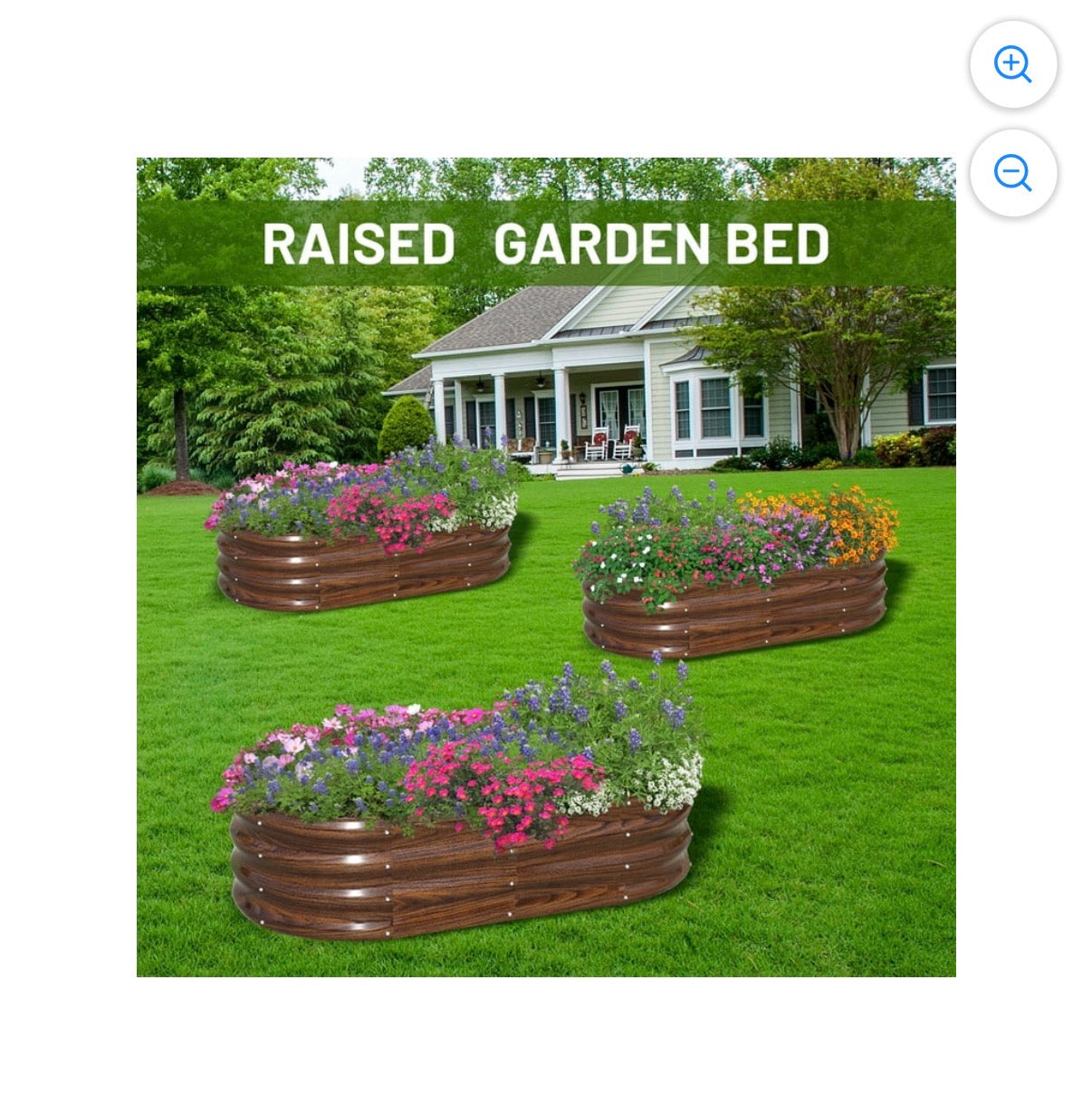 SnugNiture Galvanized Raised Garden Bed Outdoor, 3 Pieces 4 X 2 X 1 ft Metal Planter Box (Brown) (New in Box)