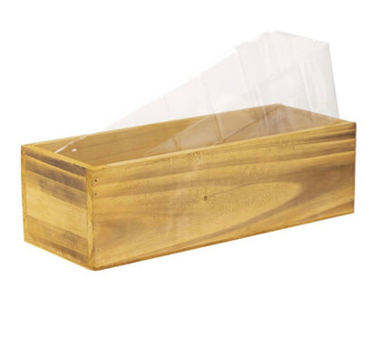 Wood Rectangle Unfinished Planter Box with Plastic Liner 4 Inch Height X 13 Inch Length X 5 Inch Width (Multiple Packing) (New in Box)