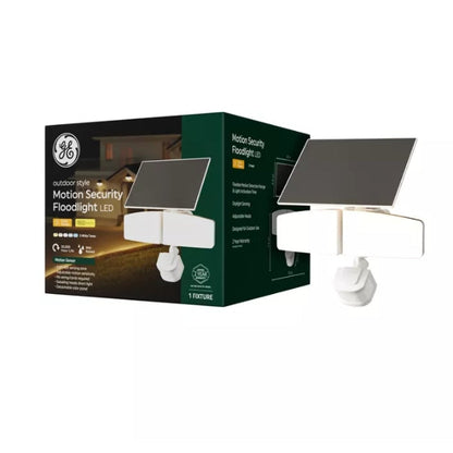 (New) GE Outdoor 5CCT Security 2 Head Solar Motion Sensing Light Fixture