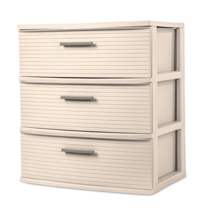 3 Drawer Wide Tower - Snowfall White - Brightroom