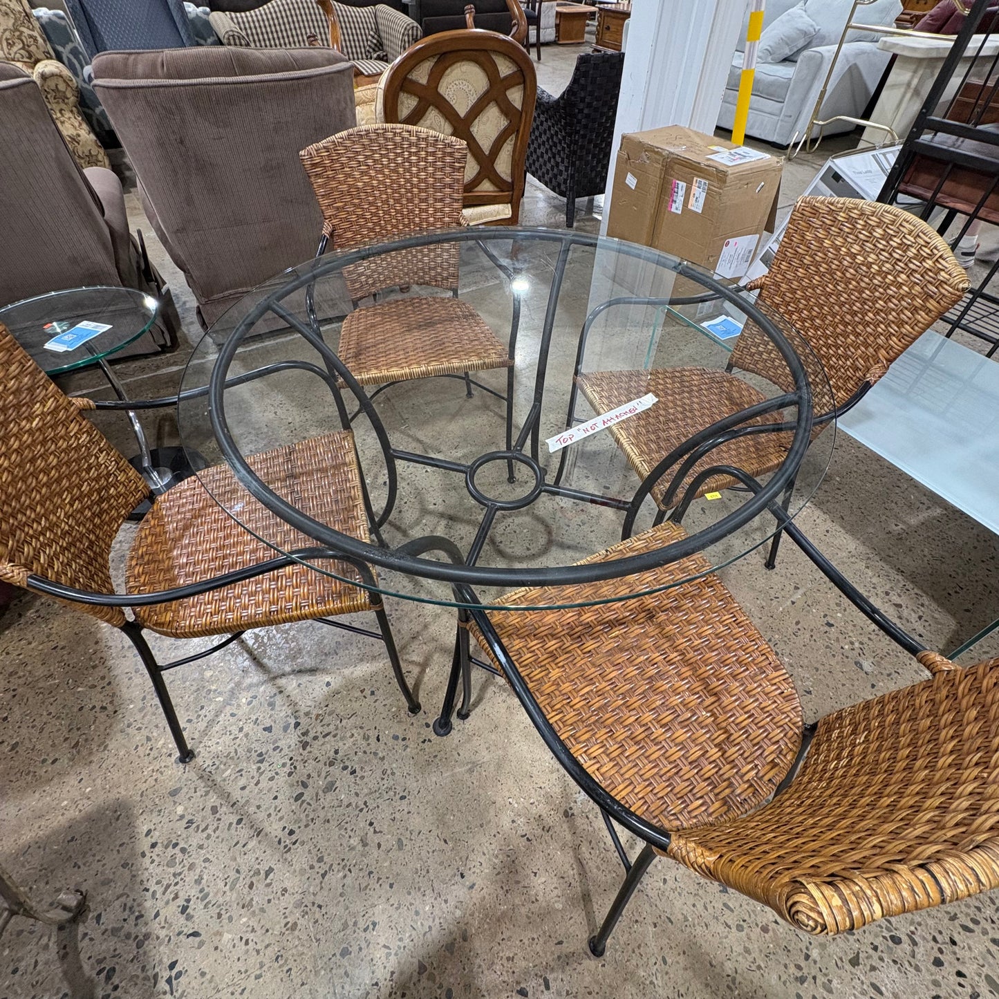 Glass Top Table w/ 4 Chairs