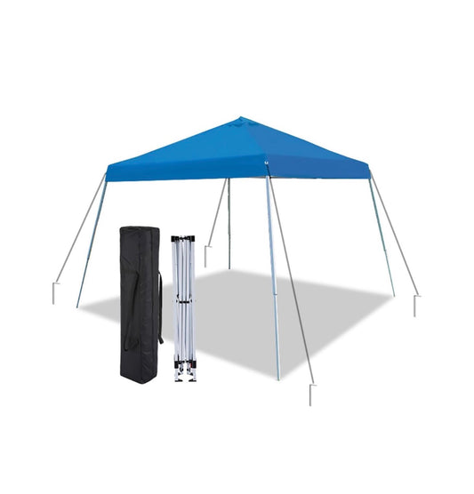 10 Ft. X 10 Ft. Instant Pop Up Tent with Ropes and Stakes (Blue) (New in Box)
