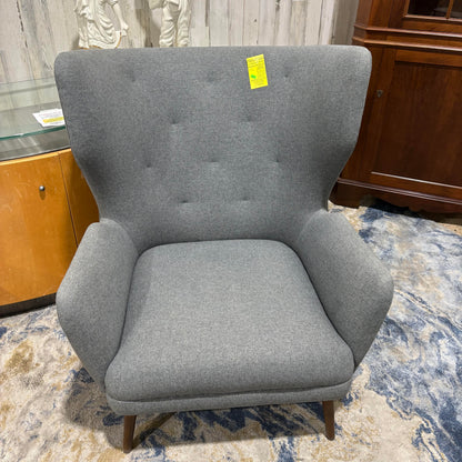 Gray High Wingback Chair