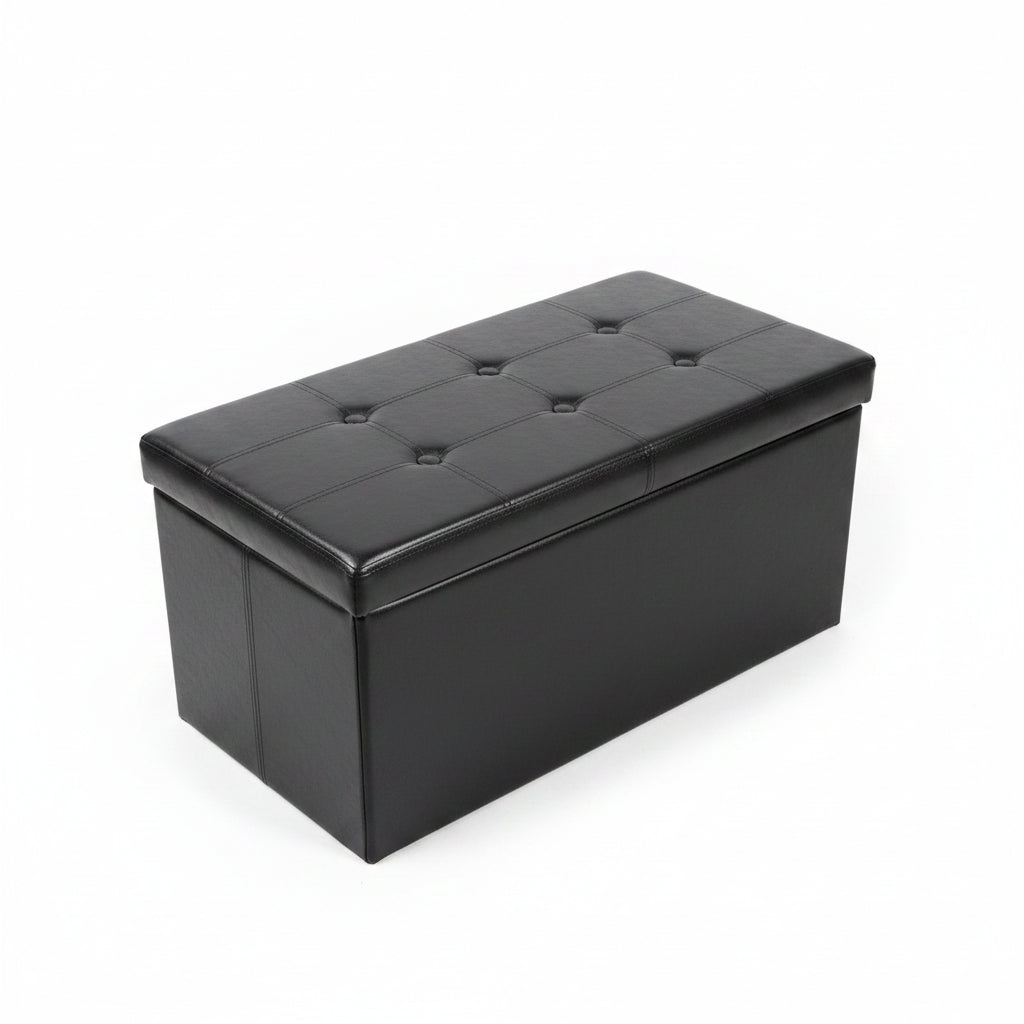 Faux Leather Ottoman